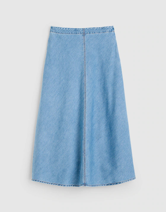 Airy Denim Slip Midi Skirt | Madewell
