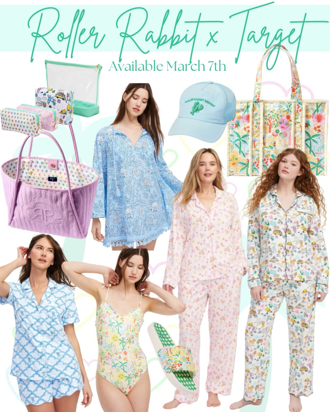 Roller Rabbit x Target coming March 7th! 
Resortwear, matching family swimwear, matching family pajamas, preppy, colorful, vacation outfit, travel accessories 

#LTKfamily #LTKfindsunder50 #LTKswim