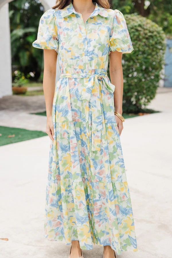 Wait For Daylight Green Floral Maxi Dress | The Mint Julep Boutique
