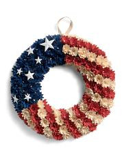 18in Stars And Stripes Wood Curl Wreath | TJ Maxx