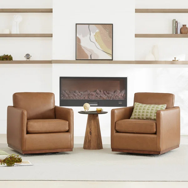 Benten Upholstered Swivel Armchair (Set of 2) | Wayfair North America