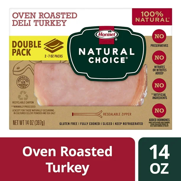 HORMEL NATURAL CHOICE Sliced Oven Roasted Deli Turkey Lunch Meat, 14 Oz - Walmart.com | Walmart (US)
