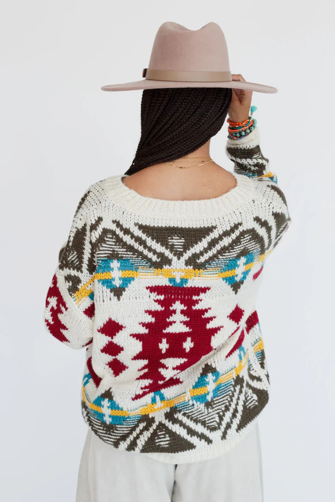 Aztec Dreams Pullover - Cream | Three Bird Nest