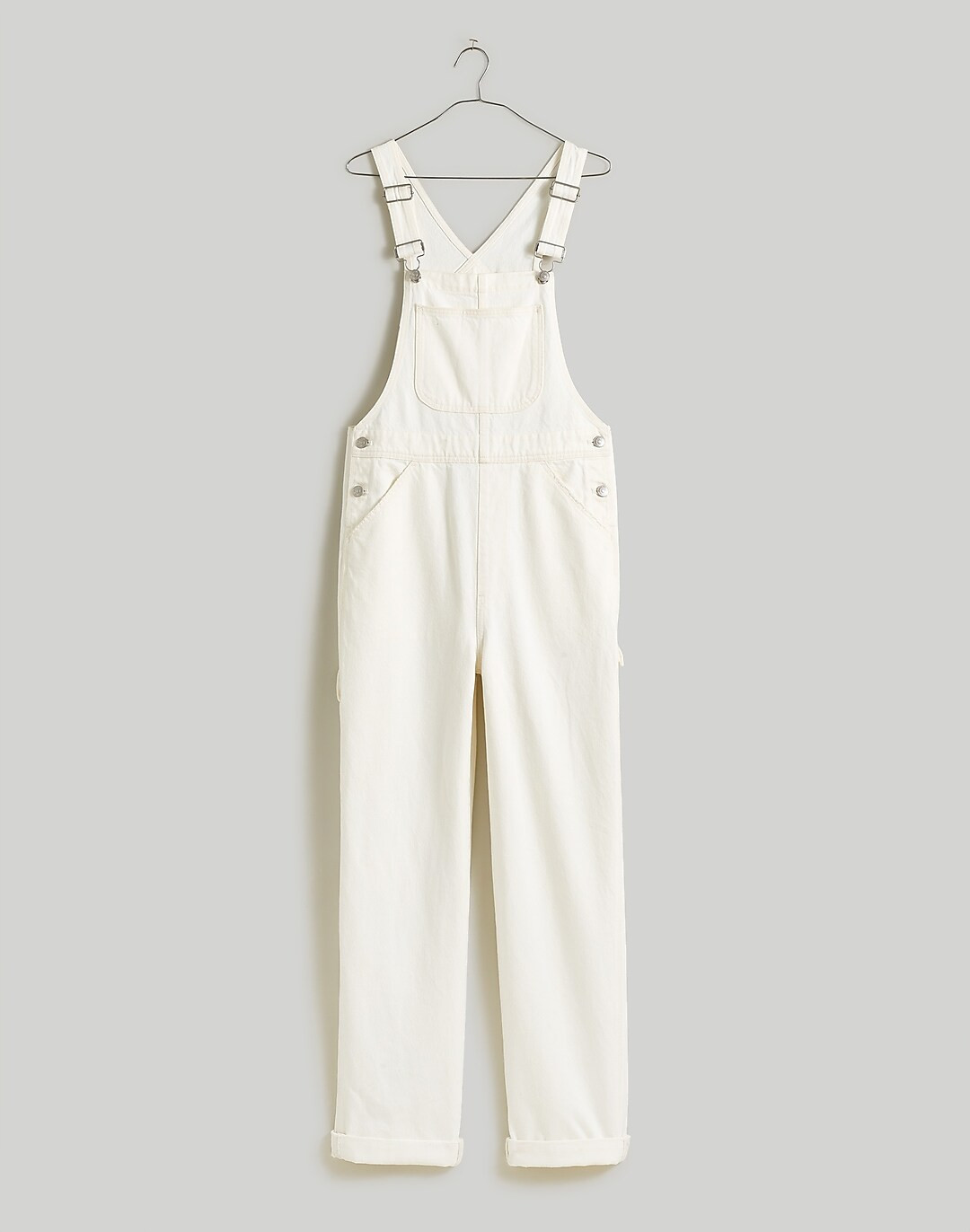 Denim Oversized Carpenter Overalls in Tile White | Madewell