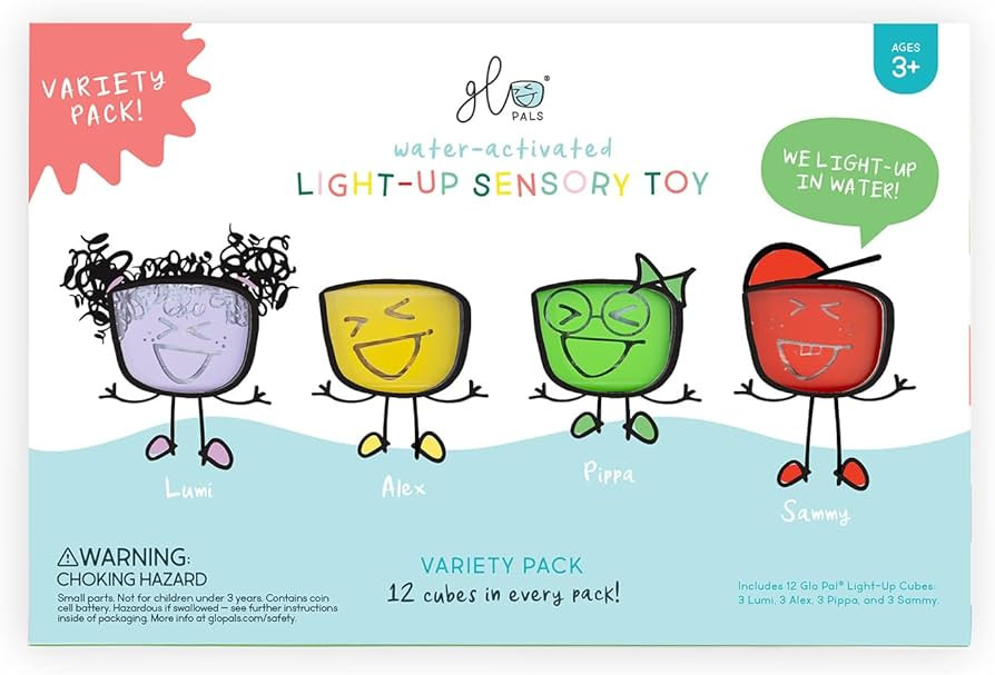 Glo Pals Water-Activated Light-Up Cubes for Sensory Play – 12 Pack | Amazon (US)