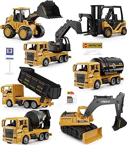 Construction Trucks Toy Set, Geyiie Construction Vehicles Site for Kids Engineering Toys Playset for | Amazon (US)
