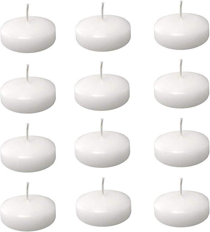 YIH 2" White Unscented Dripless Floating Tealight Shape Candles Set (24Pack) | Amazon (US)