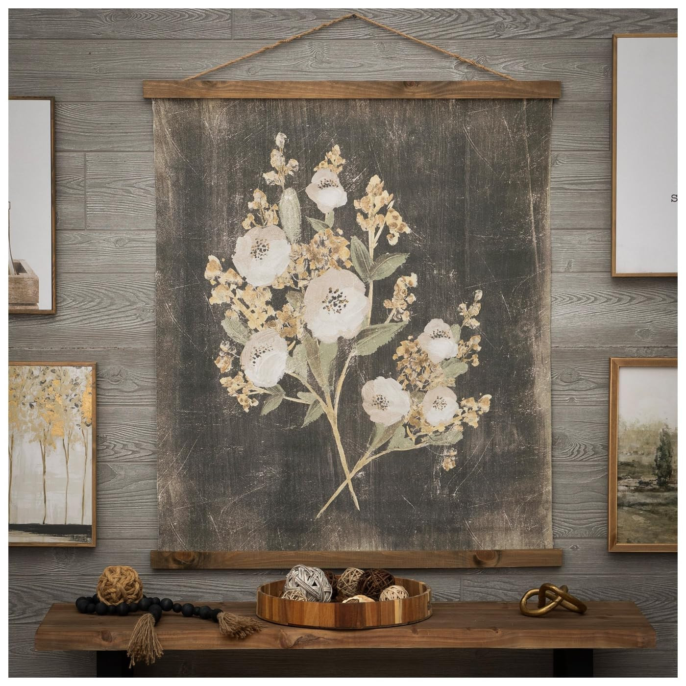 Hobby Lobby Vintage Floral Tapestry Wall Decor, Canvas & MDF, Rectangle, Vertical, Includes Hangi... | Amazon (US)