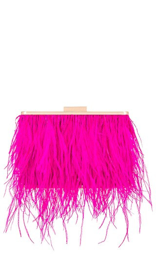 Estelle Feather Clutch in Fuchsia | Revolve Clothing (Global)