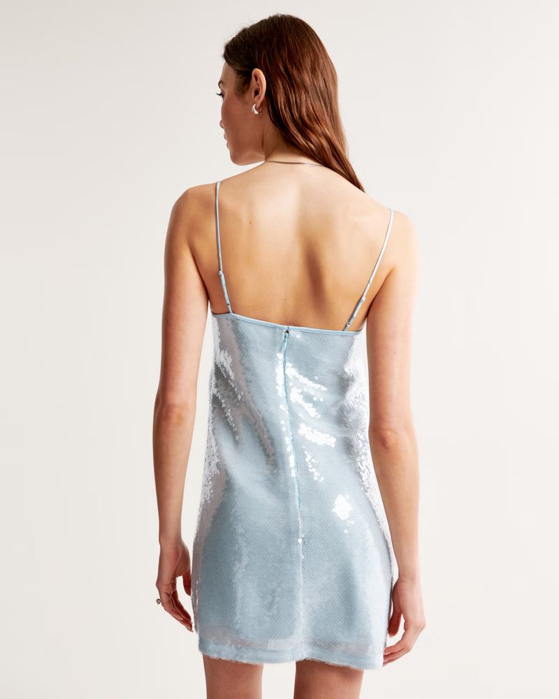 Sequin Squareneck Mini Dress | Abercrombie & Fitch (US)