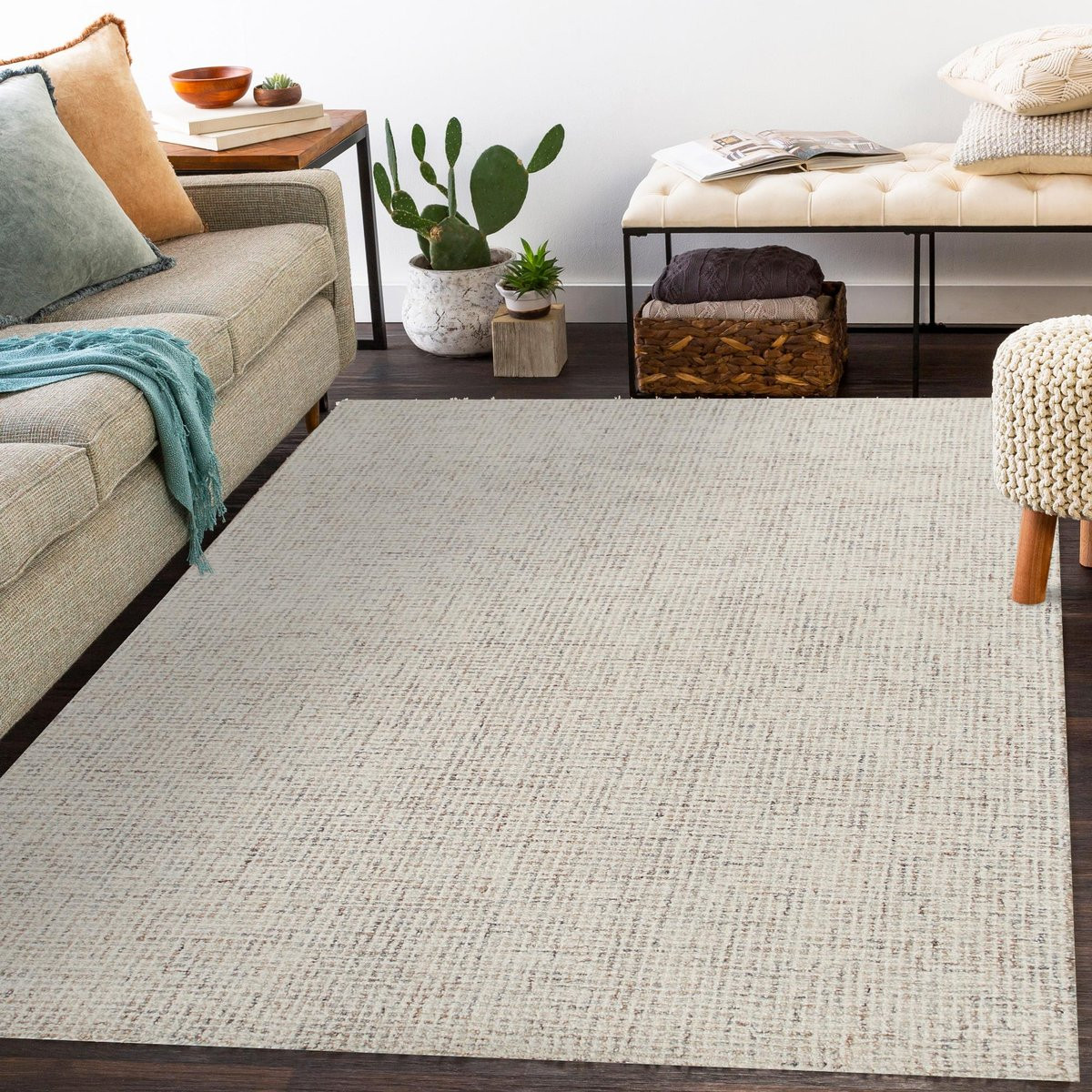 Clara Ressy Ivory/Greige Wool/Cotton Hand-Tufted Area Rug | Rugs Direct