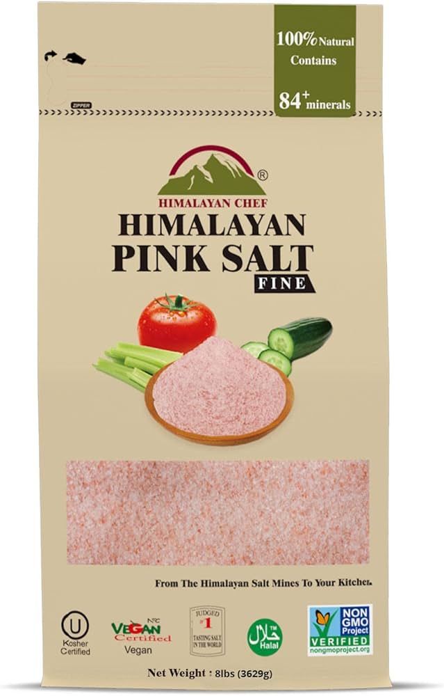 Himalayan Chef Pink Himalayan Salt, Extra Fine Grain - 8 Lbs | Amazon (US)