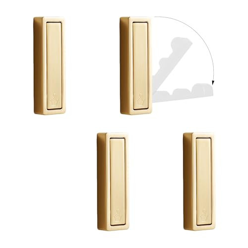 XSGTZMJ 4Pcs Foldable Hooks Wall Mount Zinc Alloy, Bathroom Wall Hook Retractable for Hanging Clothes, Keys, Towels, Folding Hooks with Fixing Accessories (Gold) | Amazon (CA)