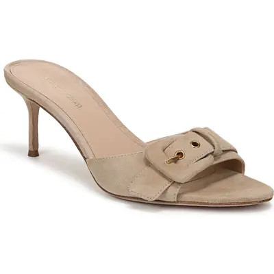 Veronica Beard Tia Buckle Slide Sandal in Sand Suede at Nordstrom, Size 8 | Nordstrom