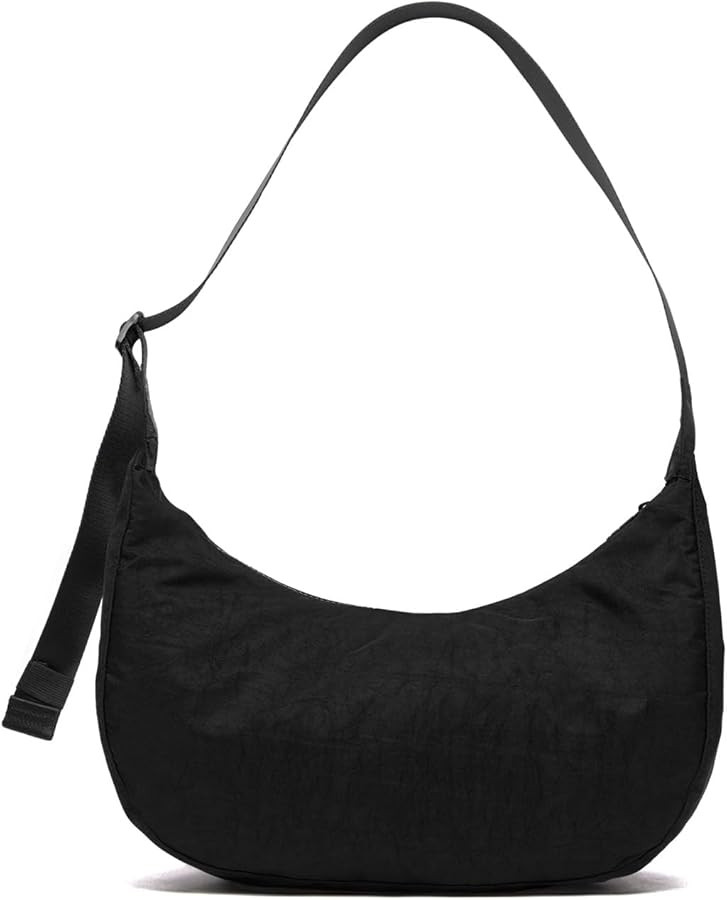 Nylon Crescent Bag - Casual Shoulder Crossbody with Adjustable Strap & Dual Interior Pockets | Amazon (US)