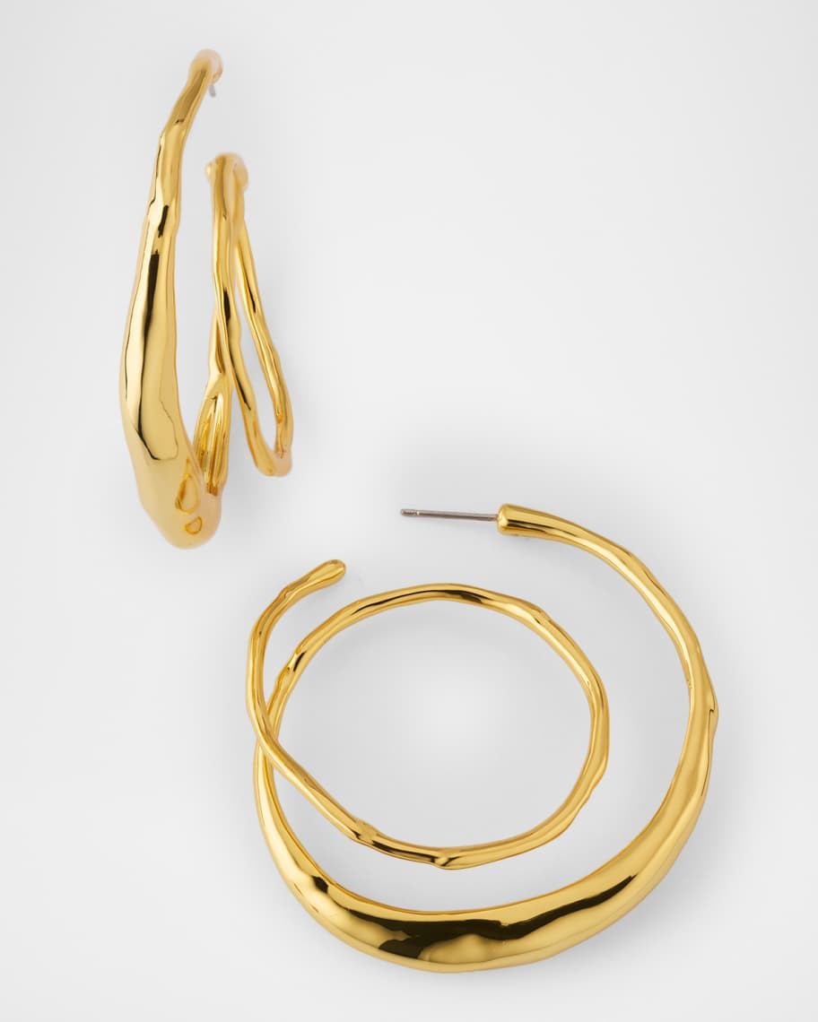 Alexis Bittar Molten Gold Spiral Hoop Earrings | Neiman Marcus
