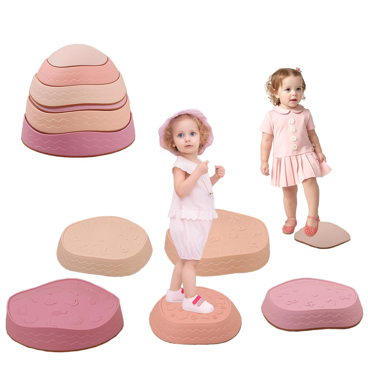 Fanboxk Stepping Stones for Kids,Non-Slip Toddler Sensory Stepping Stones for Promoting Toddler B... | Amazon (US)