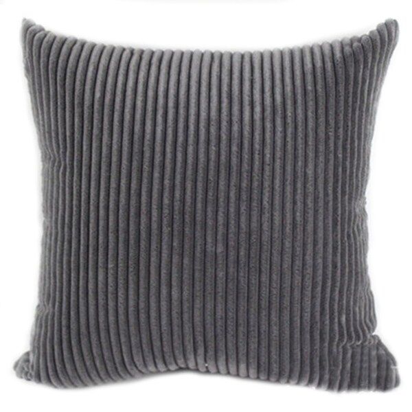 Grey Decorative Square Striped Velvet Throw Pillow Case, 18"X18" | Bed Bath & Beyond