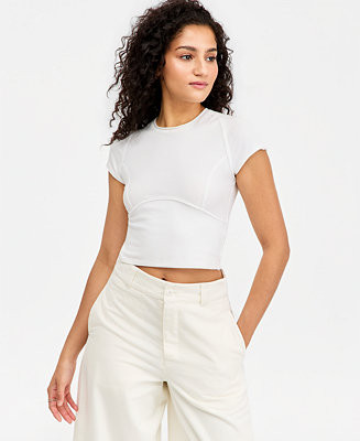 Free People Women's Protagonist Crewneck Cotton T-Shirt - Macy's | Macy's