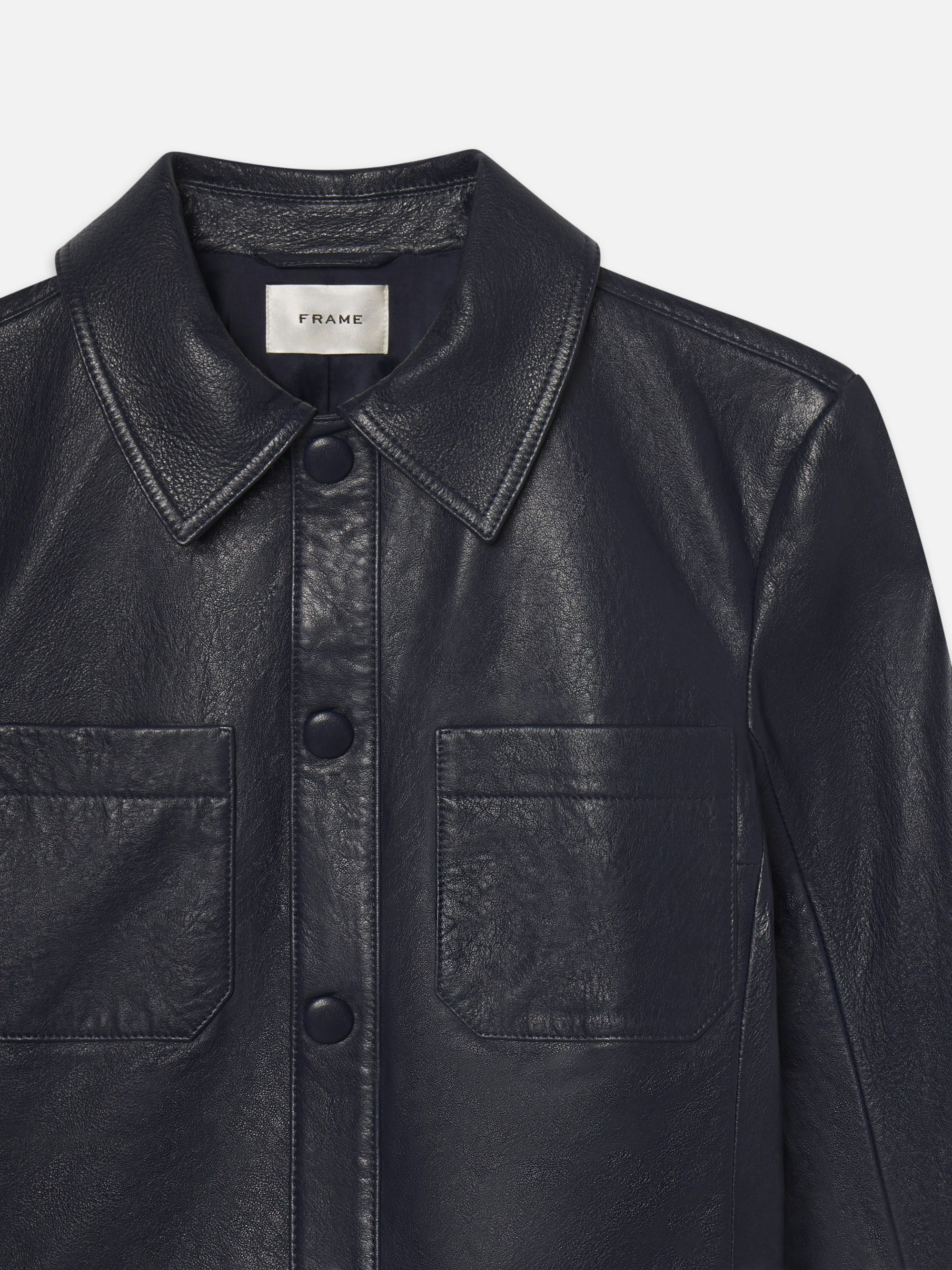 The Small Leather Jacket -- Dark Indigo | Frame Denim