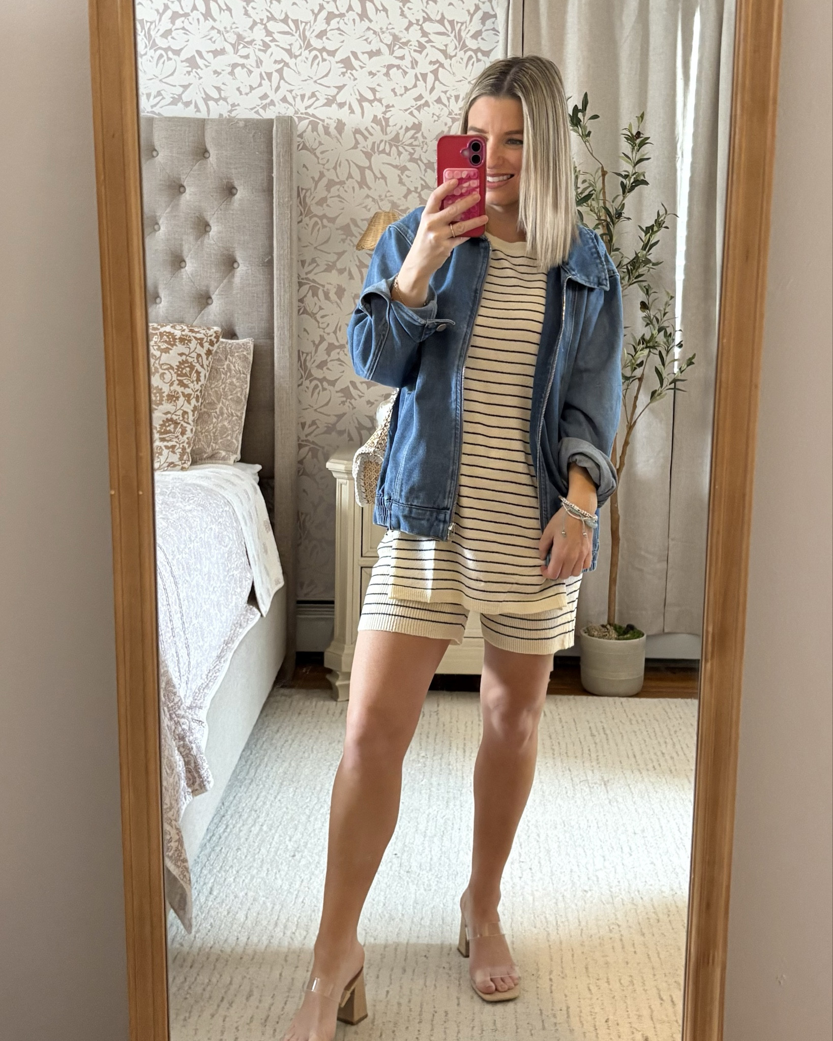 Two piece set that feels sooo comfortable!! Denim jacket- recent spring favorite!!

Wearing size small in the set! 

#LTKootd #LTKSaleAlert #LTKPetite