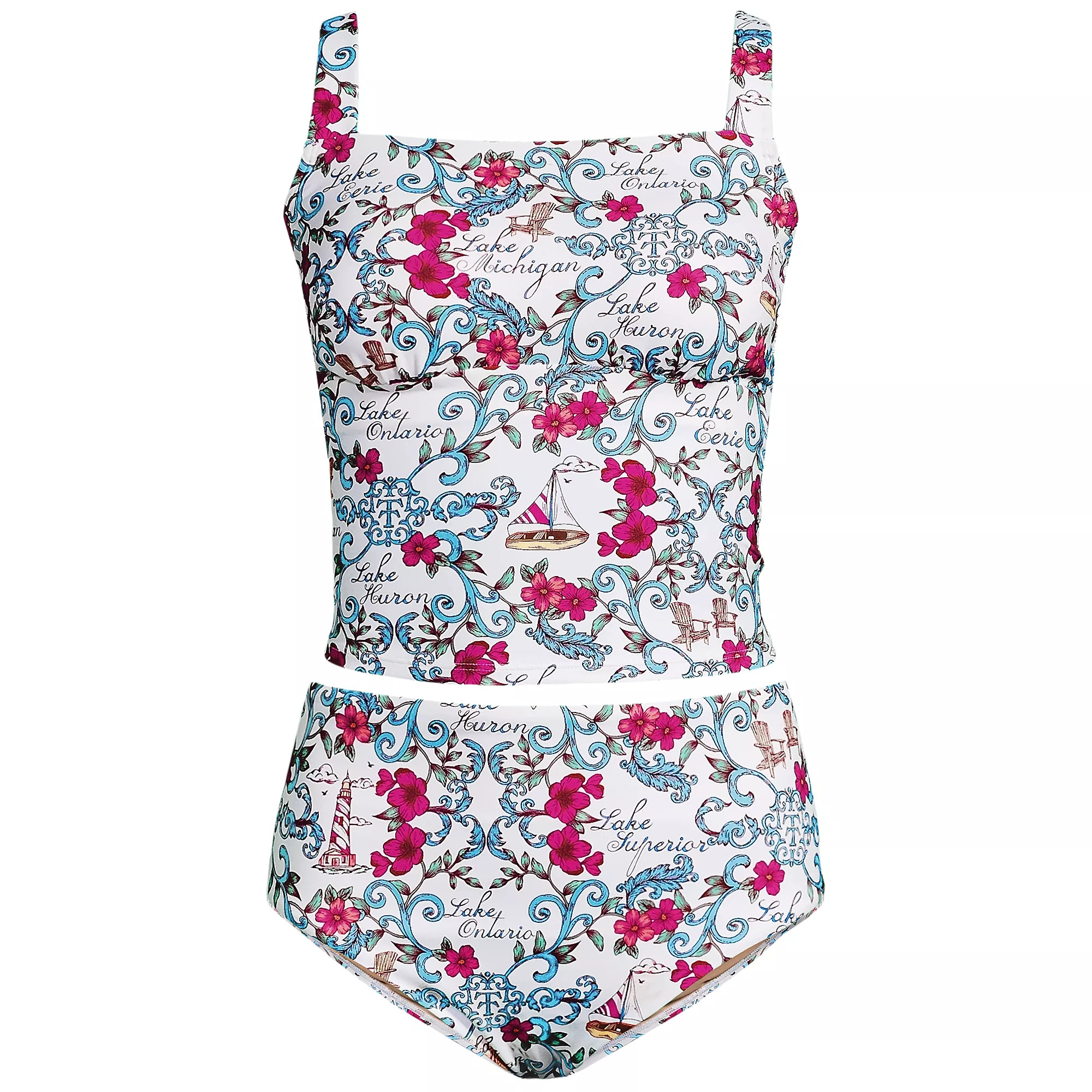 Women's LE x T and T The Tiffany Square Neck Midkini Set | Lands' End (US)