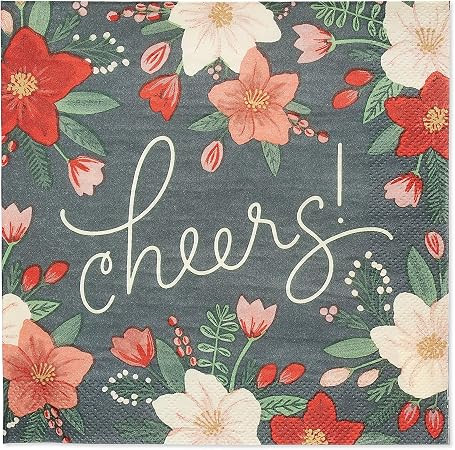 American Greetings Christmas Party Supplies, Winter Floral Paper Napkins (50-Count) | Amazon (US)