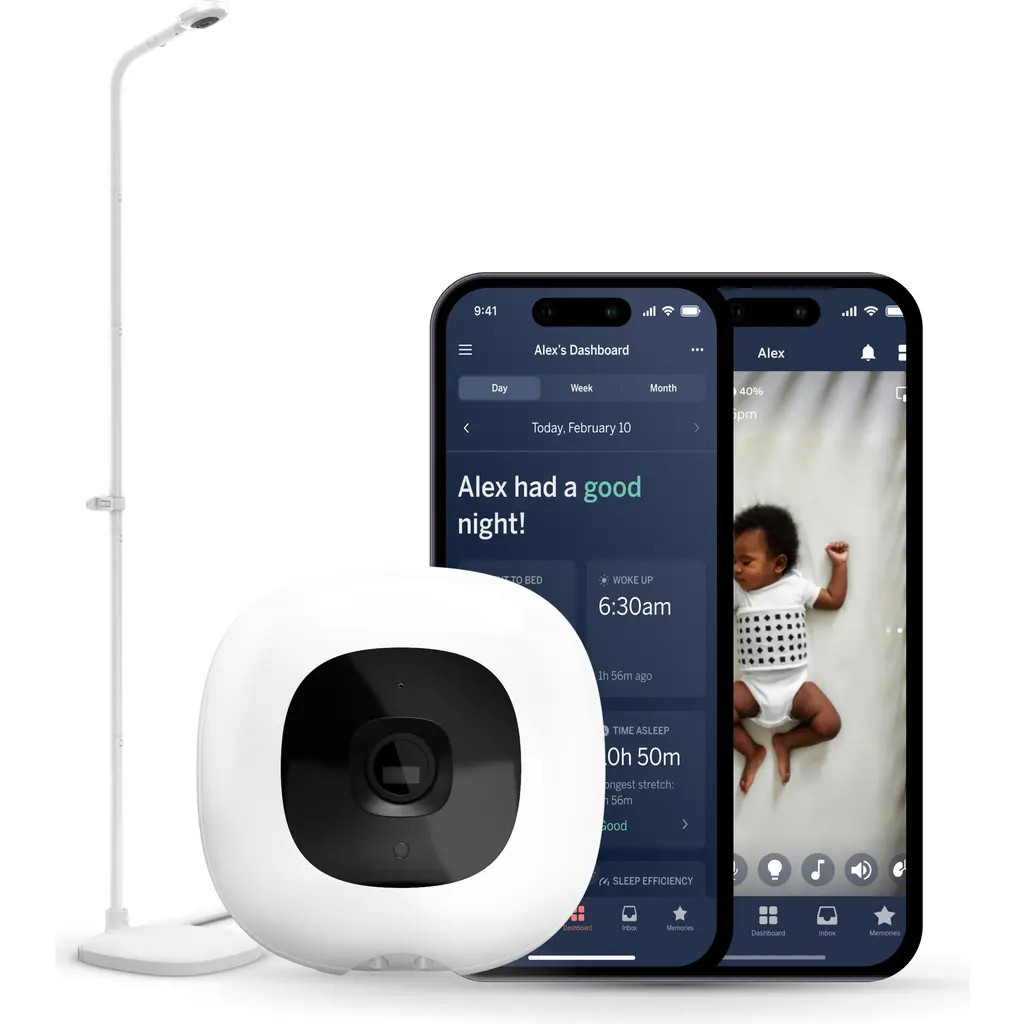 Nanit Pro Smart Baby Monitor & Floor Stand in White at Nordstrom | Nordstrom