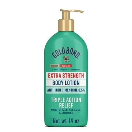 Gold Bond Extra Strength Medicated Body Lotion, Dry Skin Moisturizer, Anti-Itch, 0.5% Menthol, 14 oz | Walmart (US)
