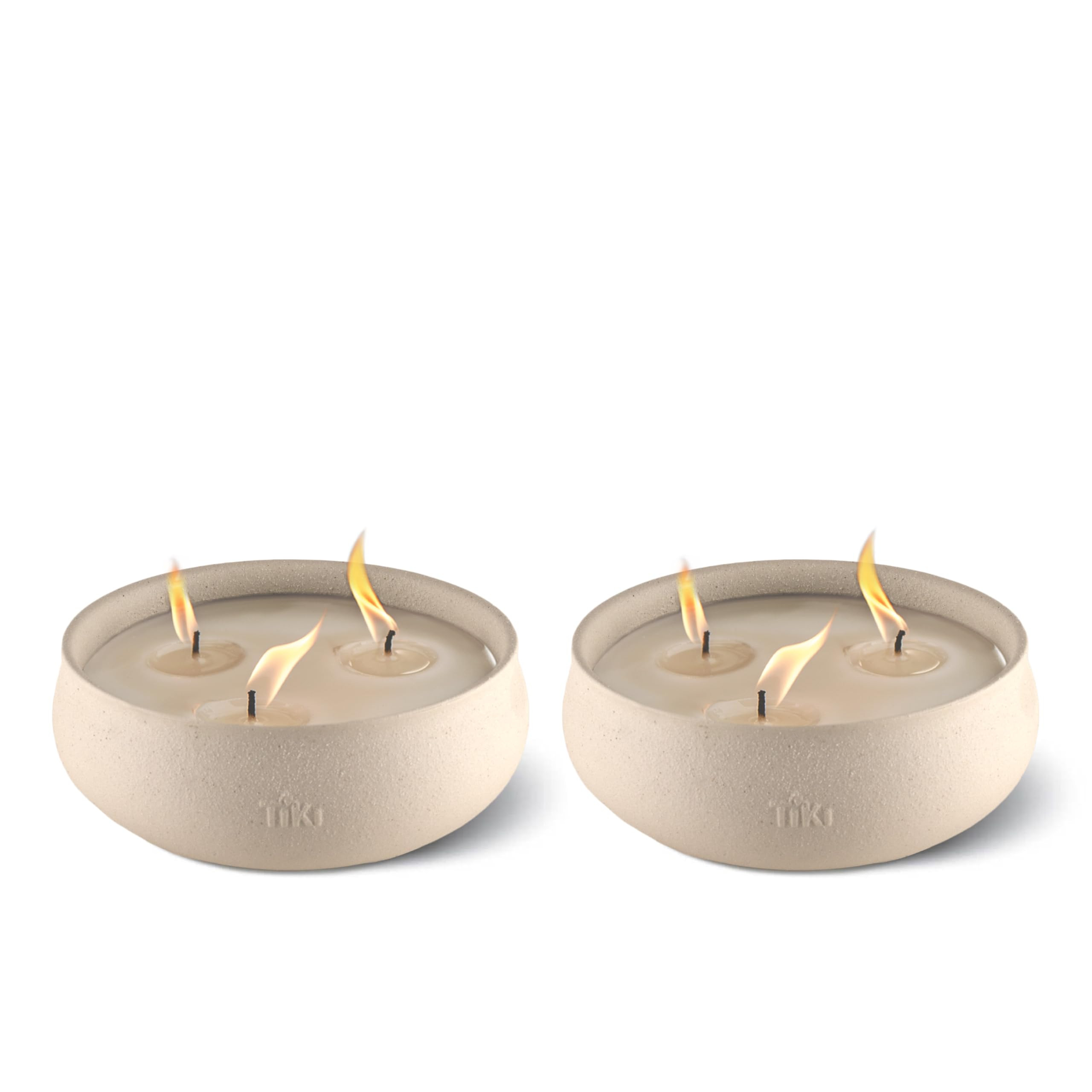TIKI Citronella Candle 2-Pack – 7-Inch White Wax Bowl with Concrete Finish – Outdoor Decorati... | Amazon (US)