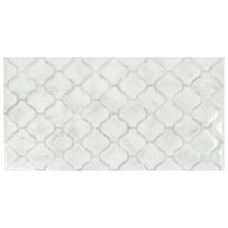 Arabesco Marble White 22.56 in. x 11.58 in. Vinyl Peel and Stick Tile (3.57 sq. ft./ 2-pack) | The Home Depot