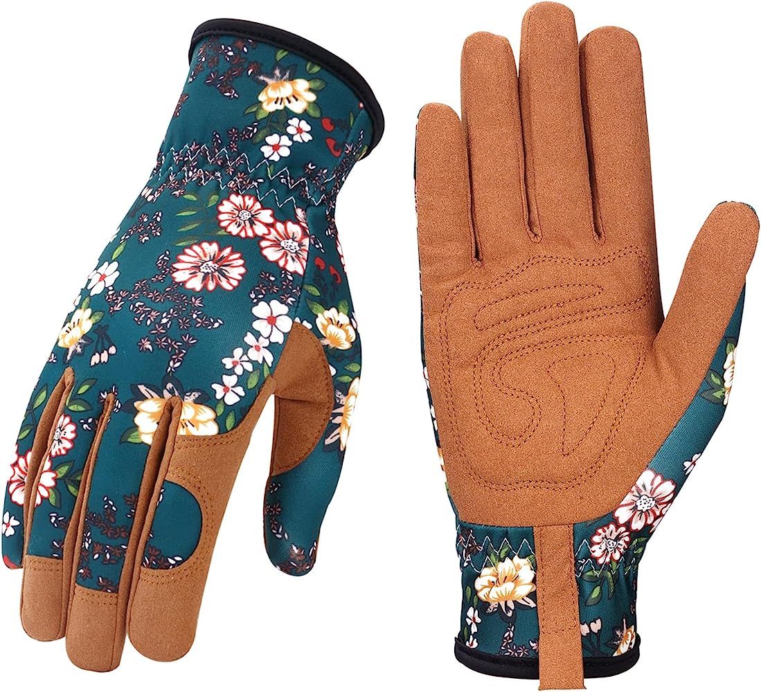 Bamllum Leather Gardening Gloves for Women - Working Gloves for Weeding, Digging, Planting, Rakin... | Amazon (US)