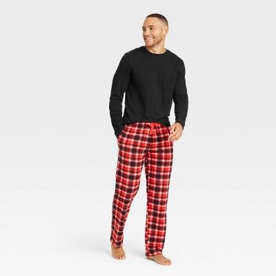 Men's Plaid Microfleece Pajama Set - Goodfellow & Co™ Red | Target