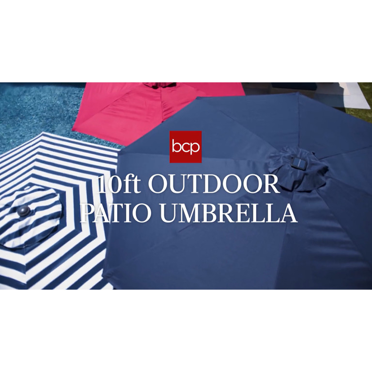 Best Choice Products 10ft Outdoor Steel Market Patio Umbrella w/ Crank, Tilt Push Button, 6 Ribs ... | Walmart (US)