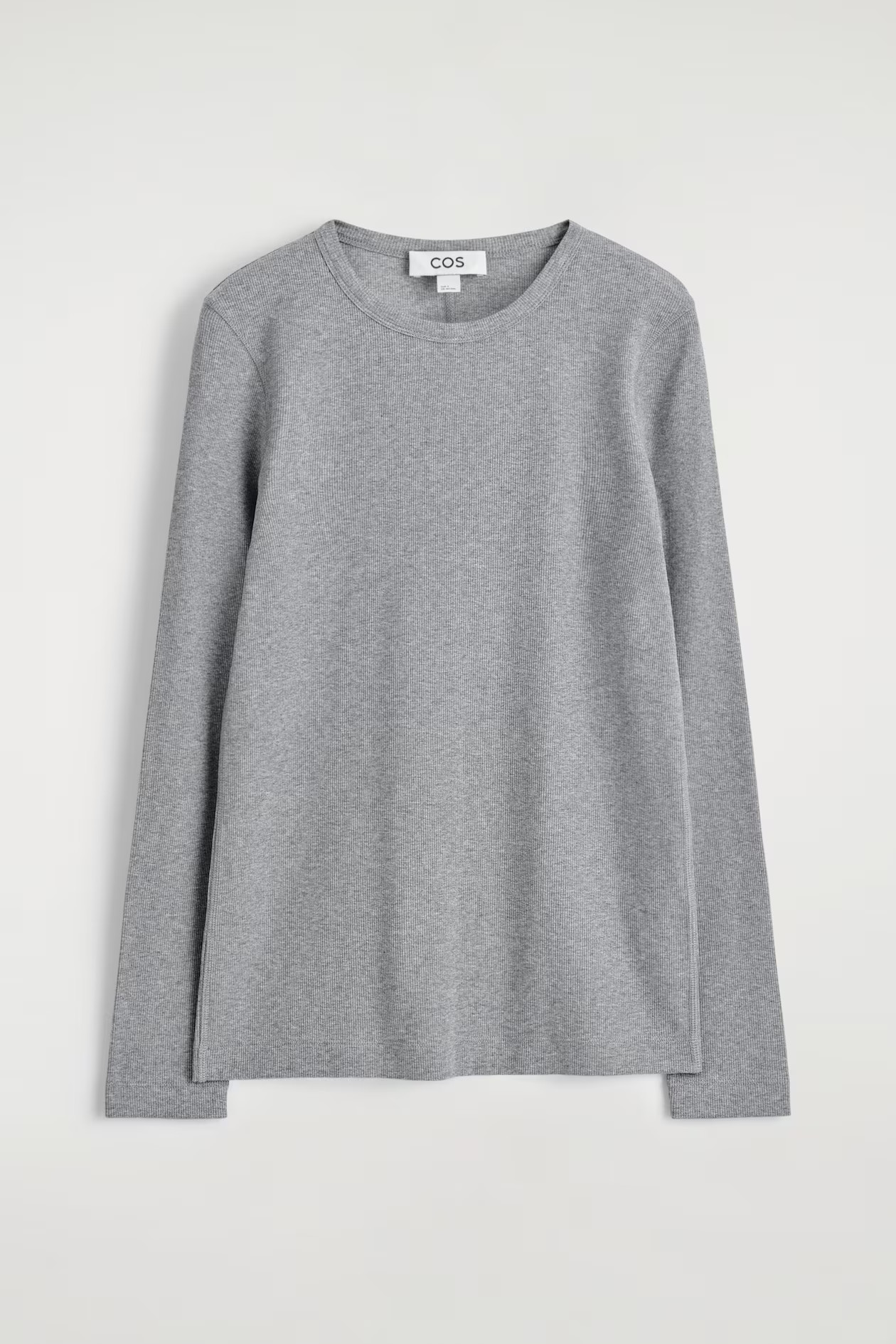 RIBBED JERSEY LONG-SLEEVED TOP - GREY MÉLANGE | COS GB | COS UK