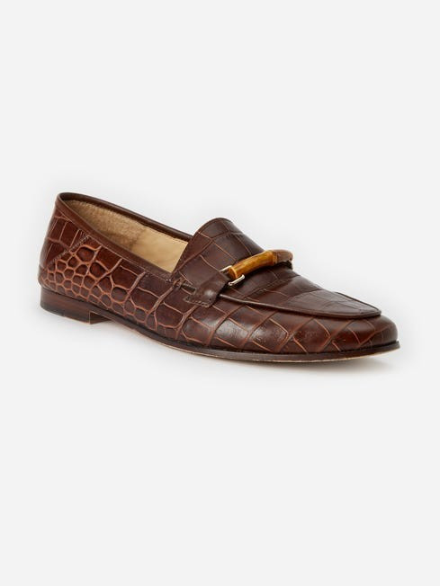 Dillon Leather Loafer in Croc | J.McLaughlin