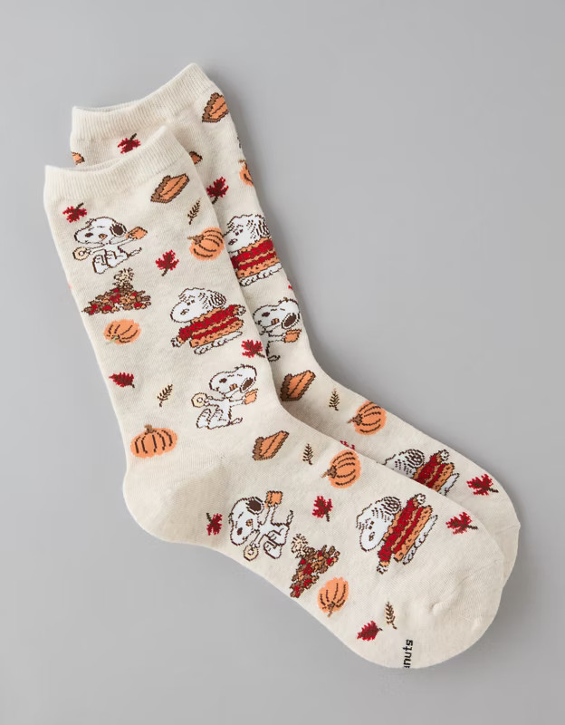 AE Thanksgiving Snoopy Crew Socks | American Eagle Outfitters (US & CA)