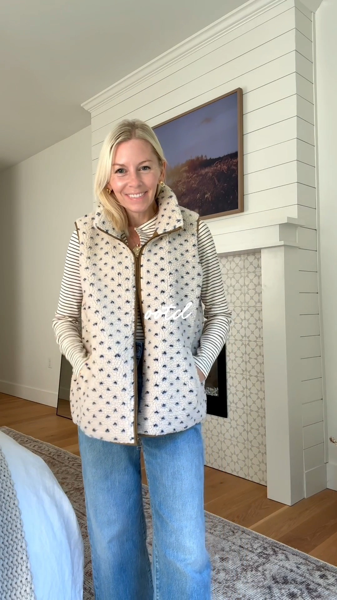 Back in stock! My favorite vest from last year is now back! Cozy Sherpa for the season! Love the colors and print! High sell out risk! Wearing size XS

#LTKgrwm #LTKootd #LTKSeasonal
