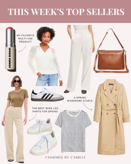 This week’s top sellers!

Jones Road Lip and Cheek Stick, LOFT Mesh Collar Sweater, Everlane Trousers, Madewell Shoulder Crossbody Bag, GAP Ecru Wide Leg Jeans, Adidas Sambas, Veja V-12 Sneakers, GAP Stripe Tee, J.Crew Trench Coat

Spring style / spring outfit ideas / shoes for spring / classic style

#LTKSeasonal #LTKshoecrush #LTKstyletip