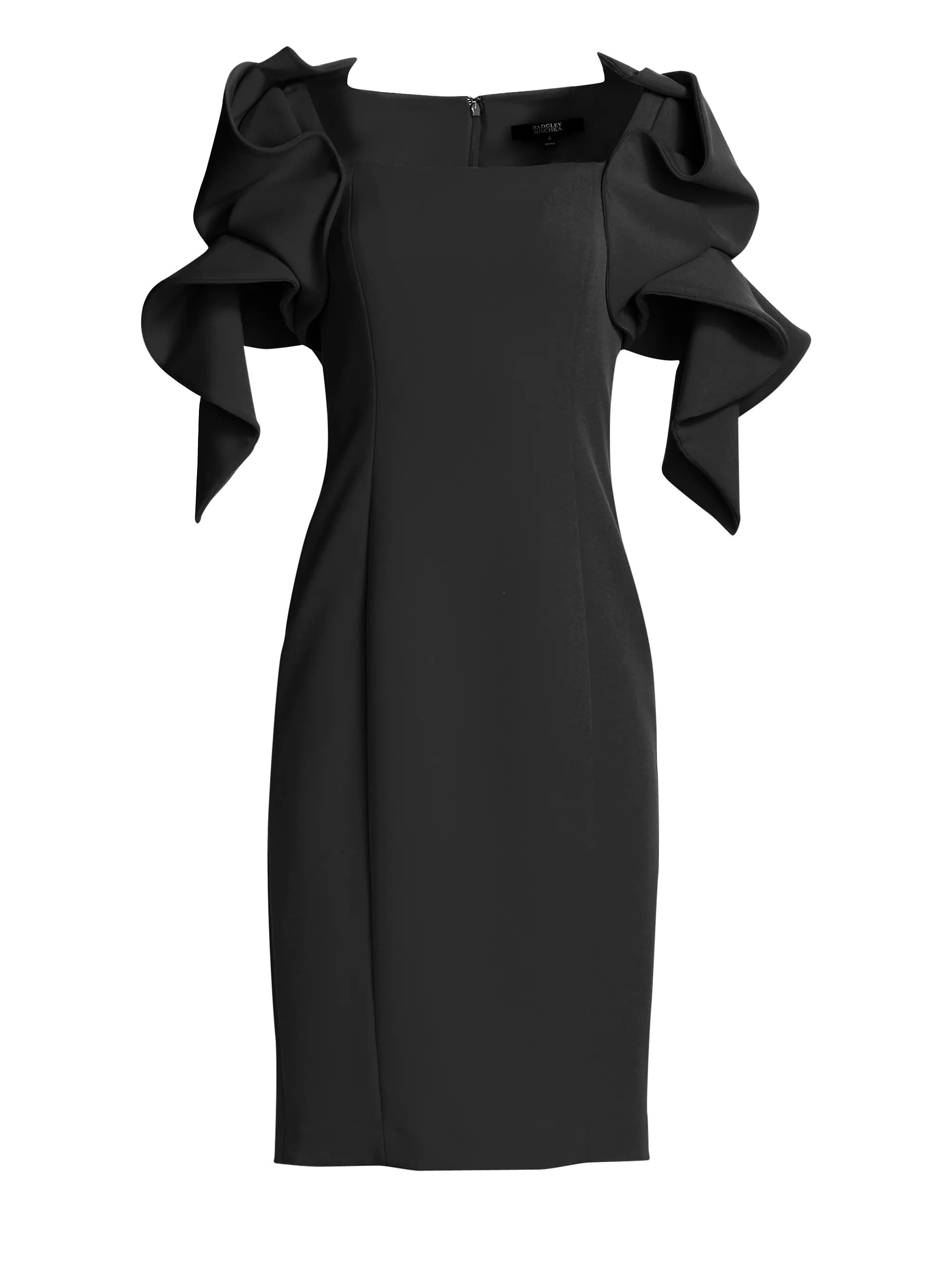Shop Badgley Mischka Origami Sleeve Dress | Saks Fifth Avenue | Saks Fifth Avenue