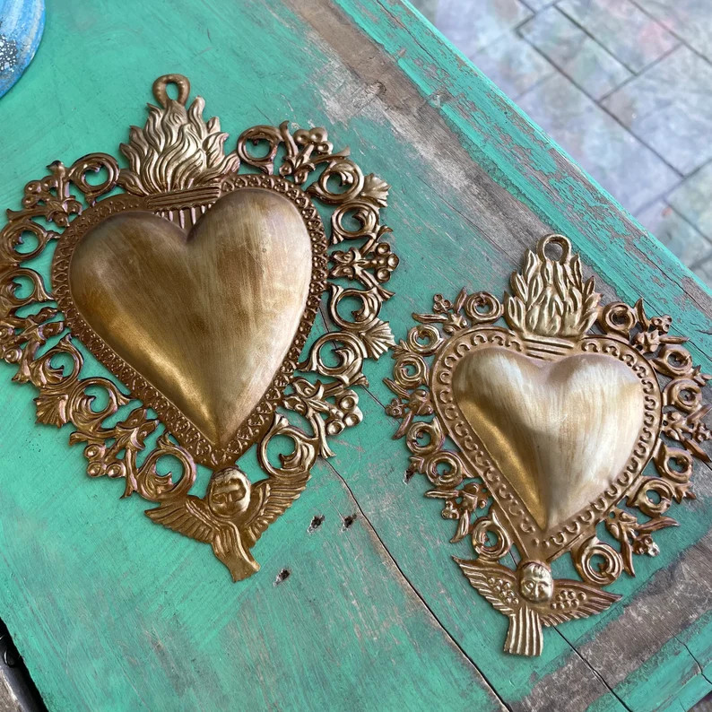 Antique Inspired Hanging Sacred Heart - Etsy | Etsy (US)
