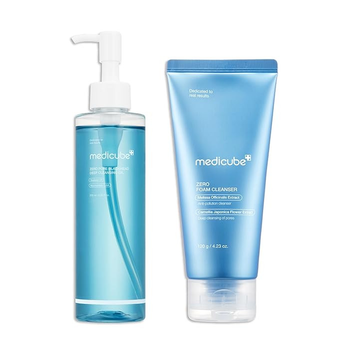 medicube Double Cleanser Duo for Facial Cleansing: Zero Pore Blackhead Deep Cleansing Oil and Zer... | Amazon (US)