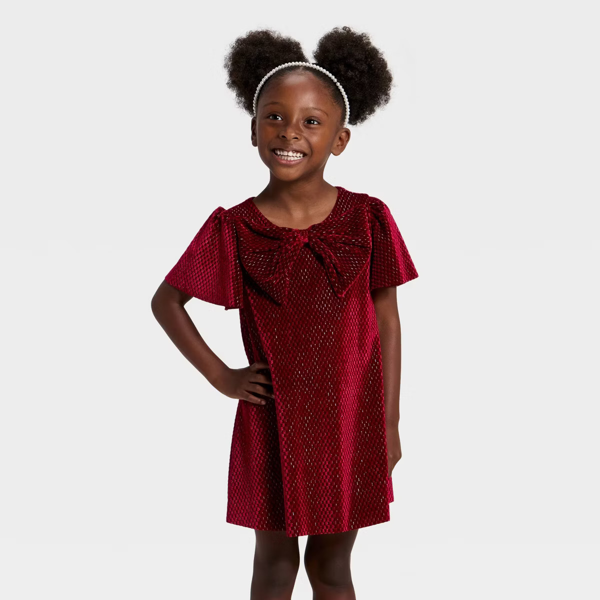 Toddler Girls' Velour Dress - Cat & Jack™ Dark Red | Target