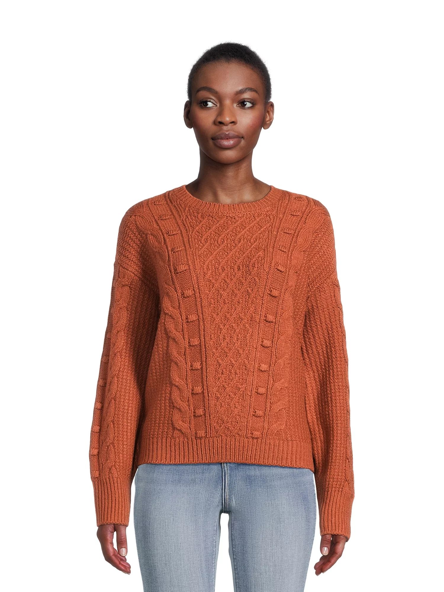 Time and Tru Women's Bobble Stitch Pullover Sweater, Midweight, Sizes XS-XXXL | Walmart (US)