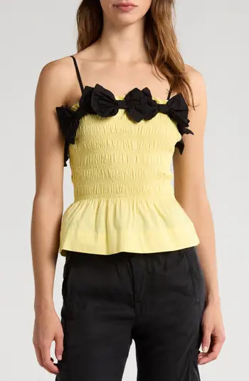 Bea Bow Accent Cotton Peplum Camisole | Nordstrom