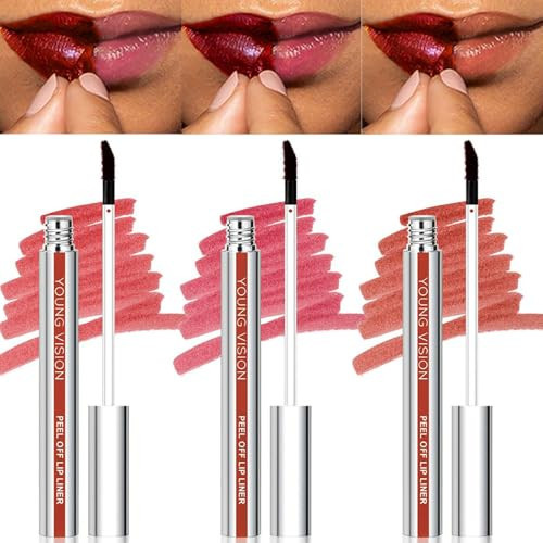 YOUNG VISION 3-Pc Peel Off Lip Liner Stain Set, Tattoo Peel Off Lipliner, Matte Finish, Waterproof, Nude Matte Lip Contour for Women Makeup, Precise Lip Definition, Gift Set | Amazon (US)