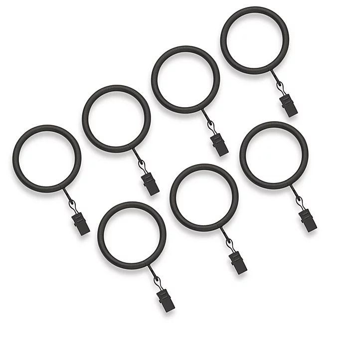 Cambria® Premier Complete Clip Rings in Matte Brown (Set of 7) | Bed Bath & Beyond