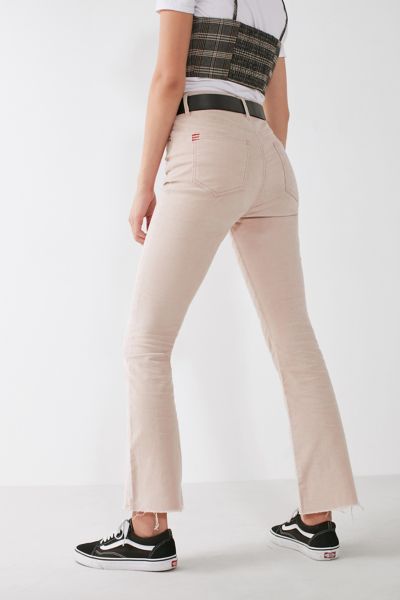 BDG Kick Flare High-Rise Cropped Corduroy Pant - Pink 24 W at Urban Outfitters | Urban Outfitters US