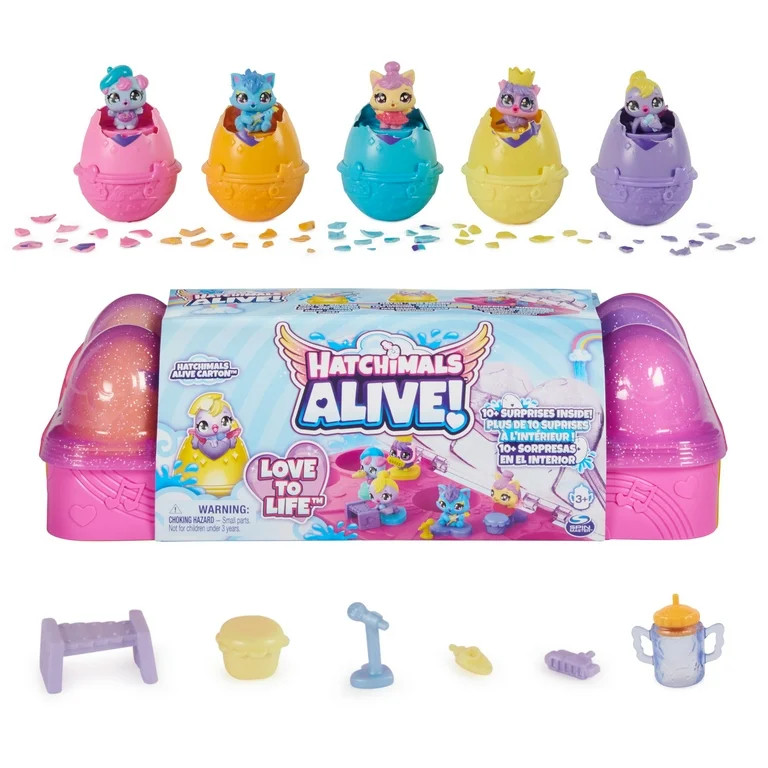 Hatchimals Alive Carton with 5 Self-Hatching Eggs, 11 Accessories | Walmart (US)