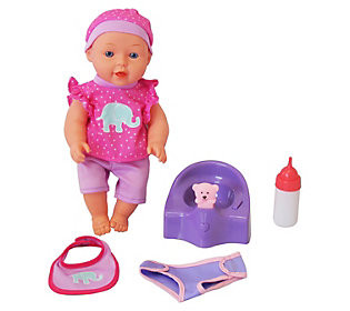 Dream Collection 12"" Baby Doll with Musical Pot ty | QVC